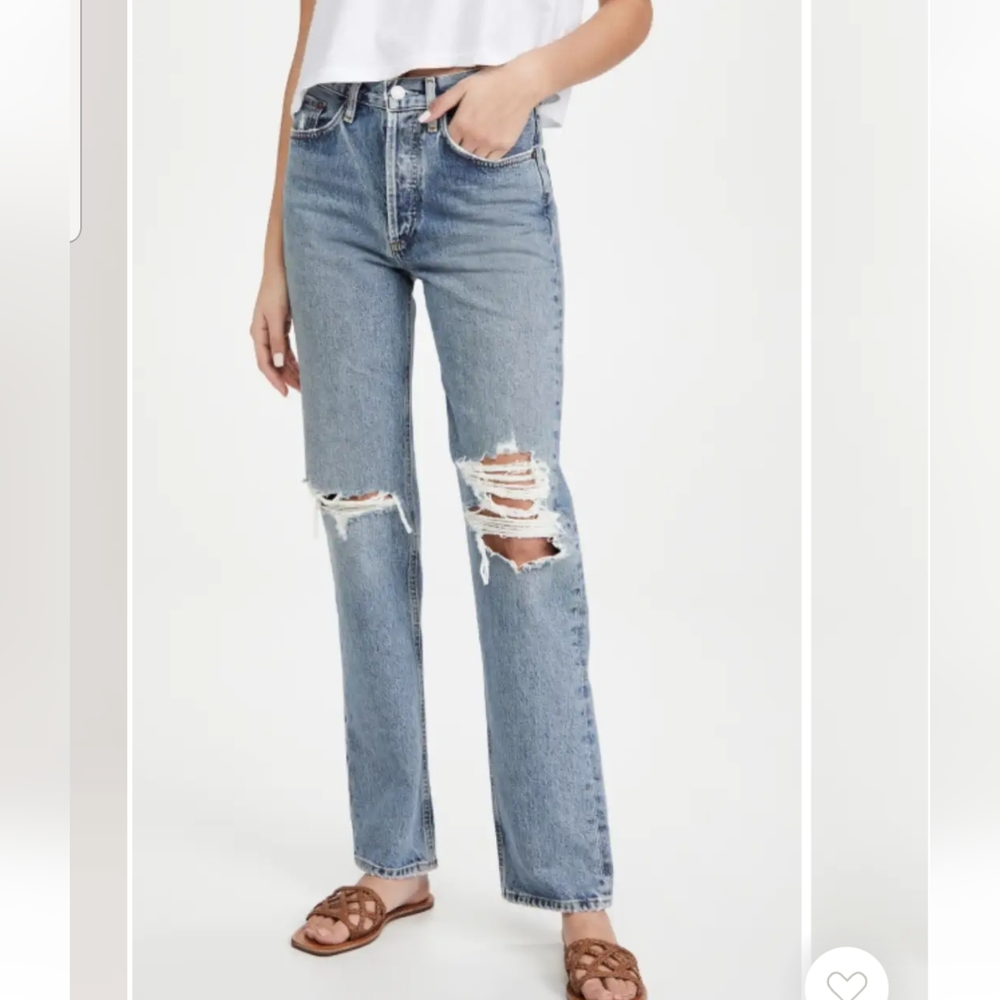 Agolde Light Blue Distressed Women Jeans